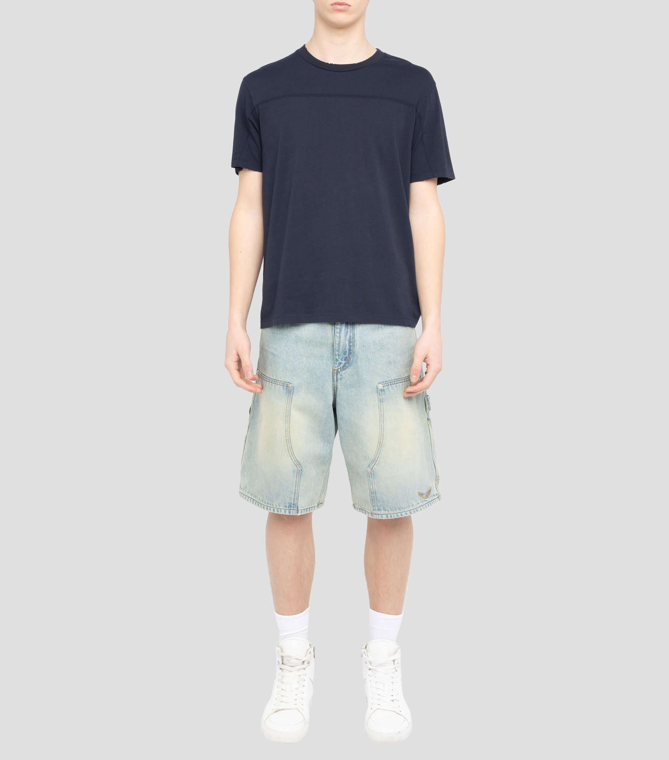 Playera cuello redondo manga corta lisa Hombre